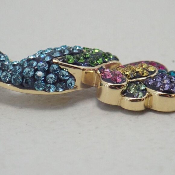 925 Stearling Silver with Swarovski Crystal Peacock necklace NWT - Picture 5 of 12